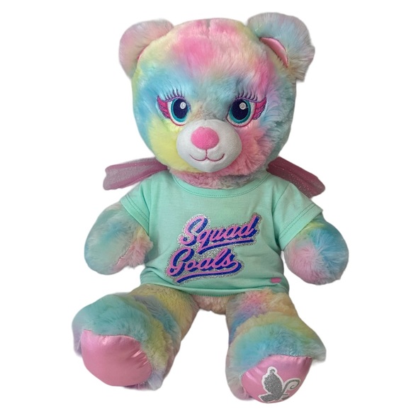 Beary Fairy Friends Pastel Tie-dye Rainbow Wings build-A-Bear Stuffed Bear - Picture 1 of 11
